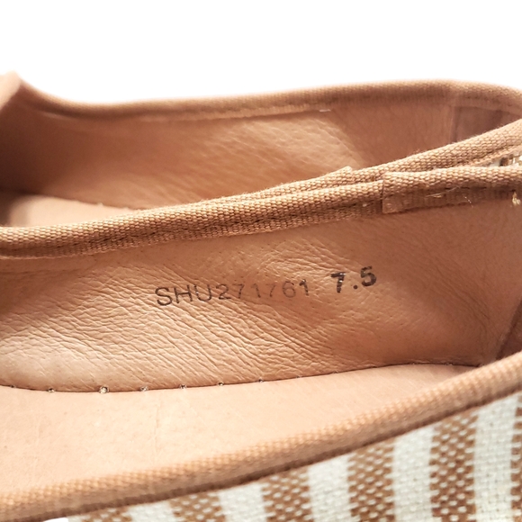 J. Jill Marina Knit & Leather Flats Tan/White Stripped Sz 7.5 - Picture 9 of 11